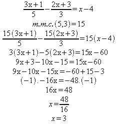 EQUAÇÃO COM FRAÇÃO - RESOLUÇÃO DE EXERCÍCIOS DE EQUAÇÃO DO 1 GRAU COM FRAÇÃO  - Matemática